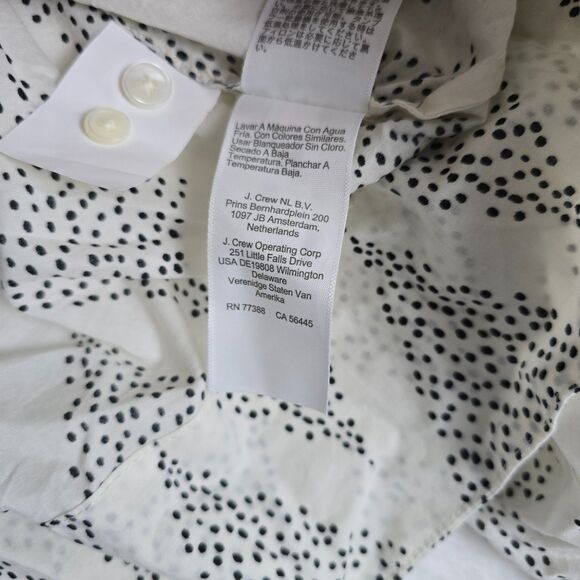 Madewell Shirred Balloon-Sleeve Top Women’s Large White Black Dot Cotton Boho - Picture 9 of 13